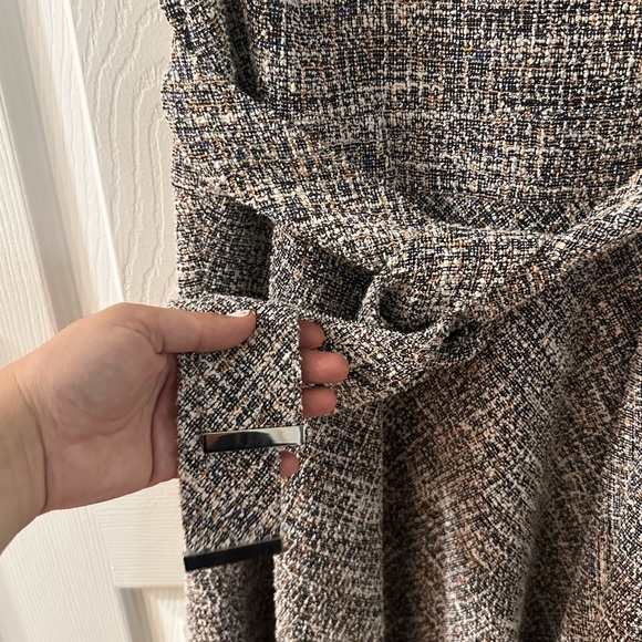 CALVIN KLEIN
Tweed Tie Waist Fit & Flare Midi Dress In Twlight Multi size 10 - Picture 6 of 8